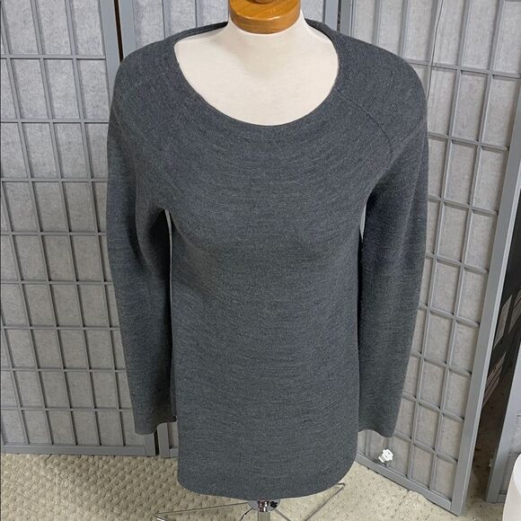 Tristan Dark Gray Scoop Neck Sweater - Picture 1 of 8